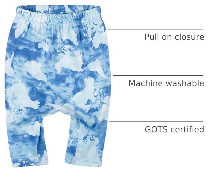 HonestBaby Unisex-Baby Multipack Harem Pants Roomy Fit Pull on Bottoms 100% - Image 4