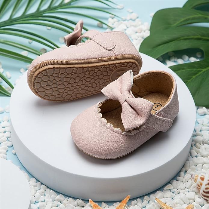 Meckior Infant Baby Girls Soft Sole Bowknot Princess Wedding Dress Mary Jane - Image 5