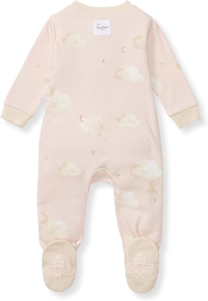 Burt's Bees Baby Girls' Organic Cotton, Sleep and Play Footed Pajamas | Easy - Image 2