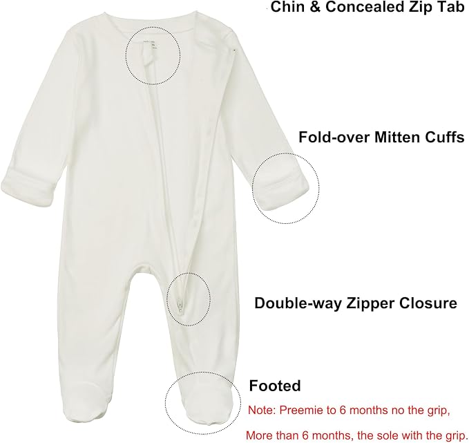 Aablexema Baby Footie Pajamas Cotton - Image 3