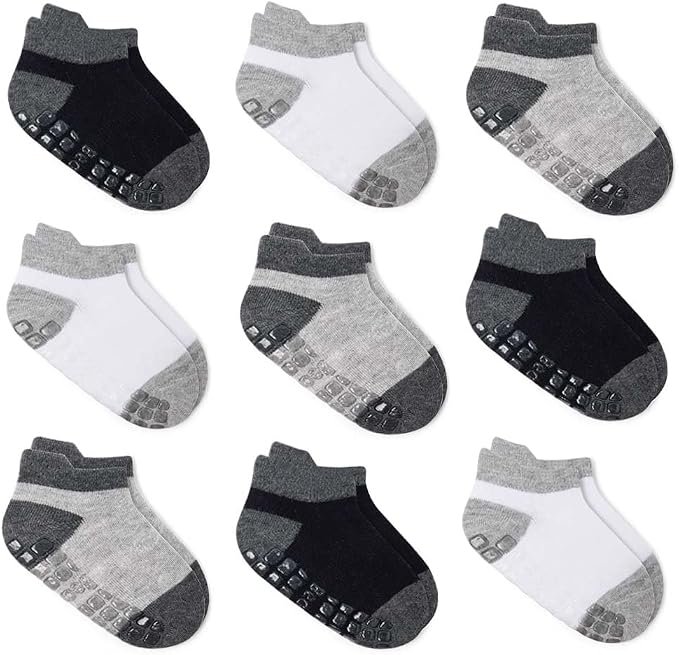 Non-slip Toddler Ankle Cotton Grip Socks Unisex 6M-5T by Bearbay