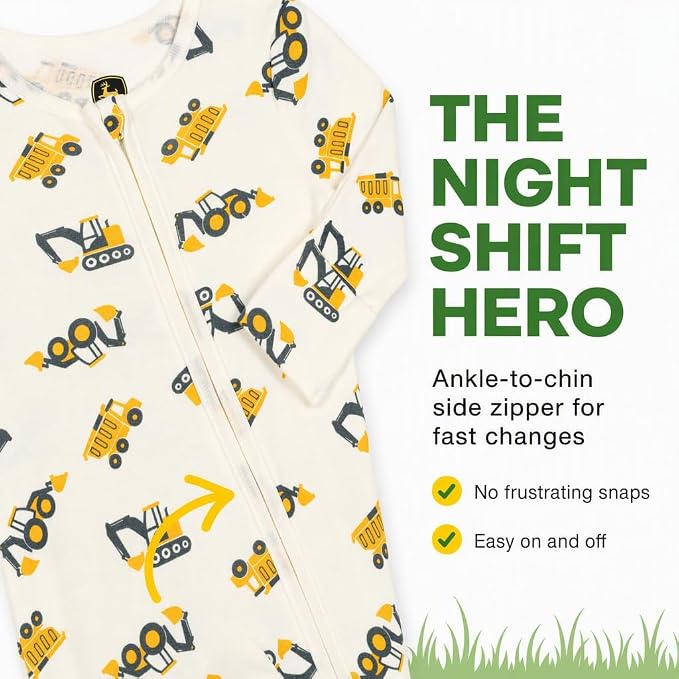 John Deere Baby Boy or Girl Footed Sleep N Play Coverall Newborn - Image 5