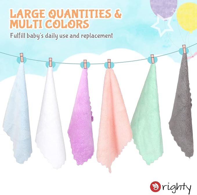 Orighty Baby Washcloths 12-Pack, Coral Fleece Baby Towels | Super Soft & - Image 3