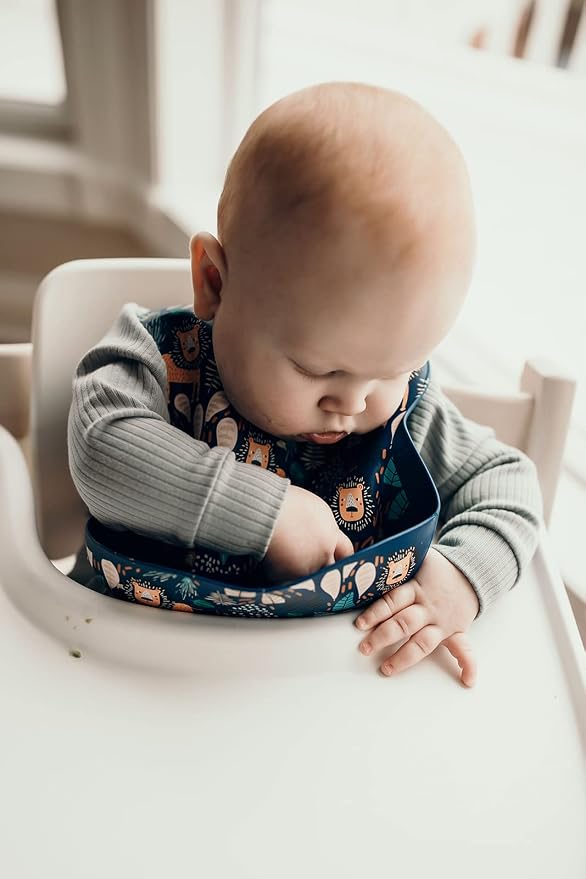 Three Little Tots Modern Silicone Baby Bib – Adjustable Fit Waterproof Catch - Image 6