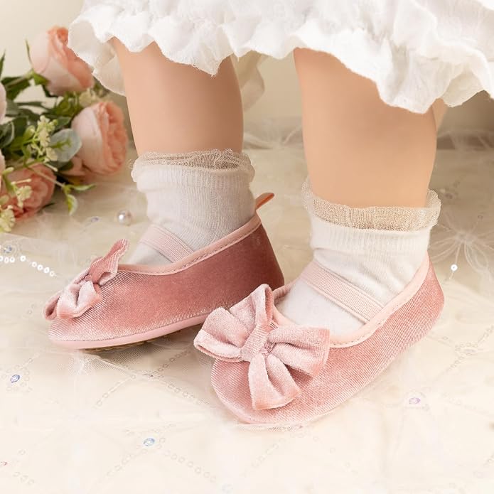 KIDSUN Infant Baby Girls Mary Jane Shoes Non-Slip Rubber Sole Ballet Slippers - Image 6