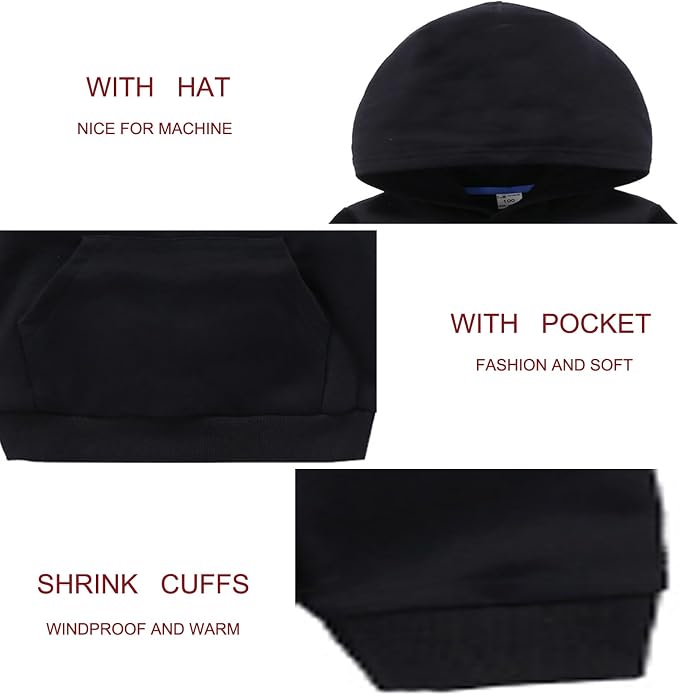 Baby Kids Boy Girl Solid Casual Pocket Hoodie Sweatershirt Long Sleeve Pullover - Image 4