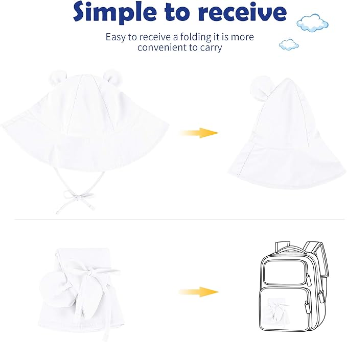 Zando Wide Brim Baby Sun Bucket Hat 0-4T UPF 50+ - Image 7