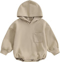 Thorn Tree Newborn Baby Boys Hooded Sweatshirt Long Sleeve Solid Romper Infant by ThornTree