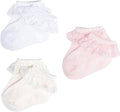 EPEIUS Baby Girl Ruffle Socks, Eyelet Frilly Lace Socks by EPEIUS