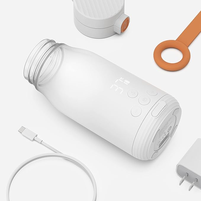 BuubiBottle Portable Milk Warmer for Baby by Quark - Rechargeable USB Bottle Warmer for Breastmilk, Water & Formula - Precise Temperature Control up to 122ºF - Breast Milk Warmer with LED Display