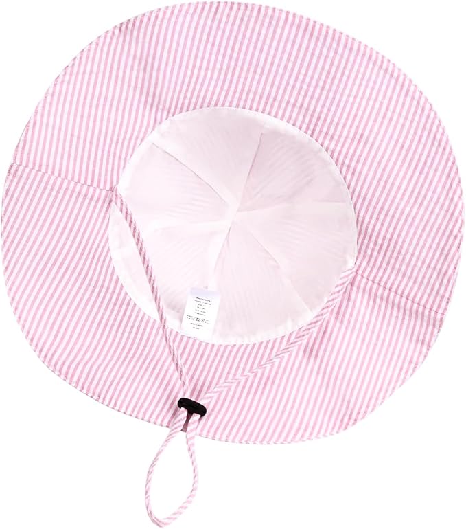 Baby Girl Sun Hat with UPF 50+ Outdoor Adjustable Beach Hat with Wide Brim - Image 6