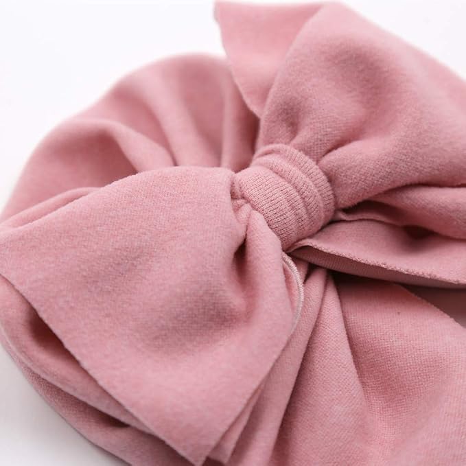Baby Girls Hair Bow Turban Hat 6PCS Set, Top Bowknot Head Wrap Beanie India Caps - Image 3