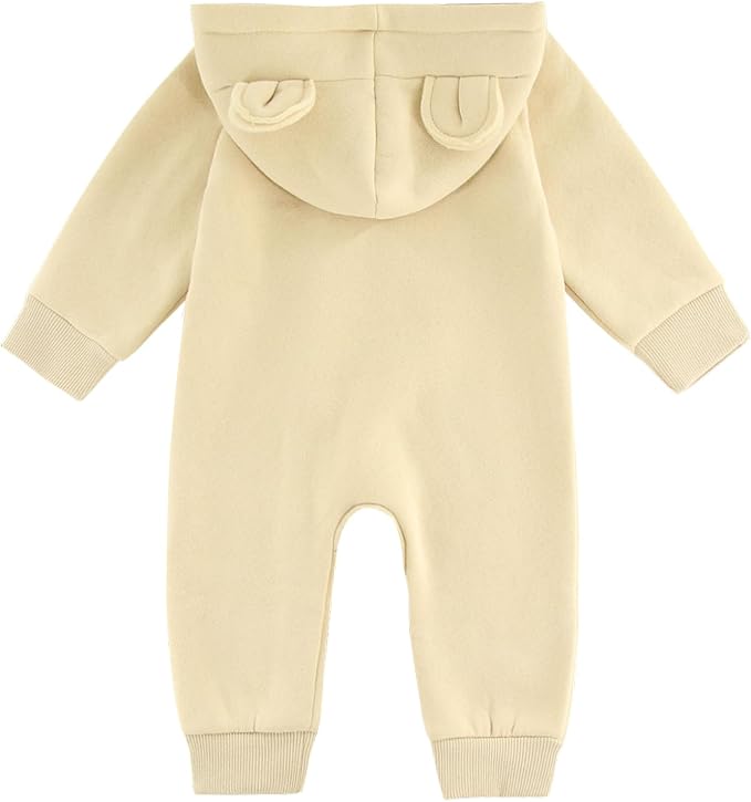 Baby Jumpsuit Hoodie Romper Zipper Long Sleeve One Piece Outfits Warm Clothes - Image 2
