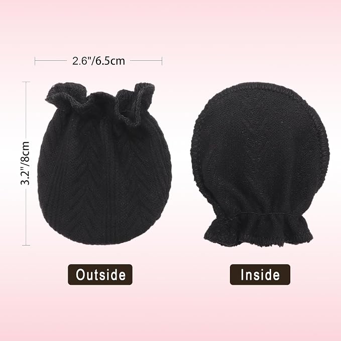 BQUBO Baby Turban Hats and Mittens Set Newborn Infant Hospital Hats Caps - Image 6