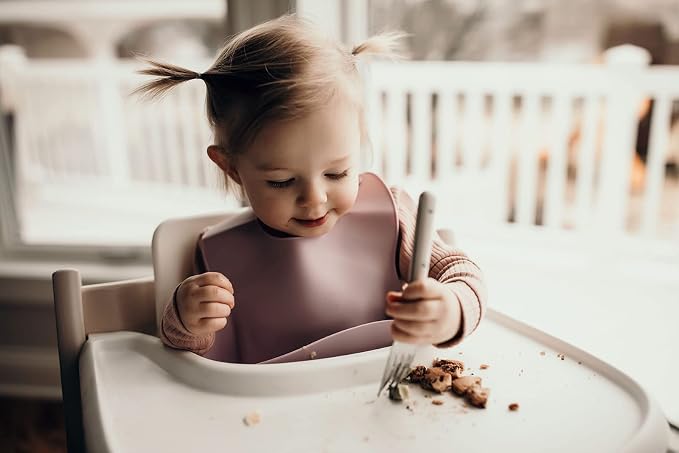 Three Little Tots Modern Silicone Baby Bib – Adjustable Fit Waterproof Catch - Image 5