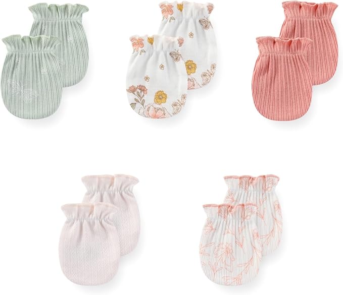 JELYLOVE 5 Pack Baby Boy Girl Anti Scratch Mittens Infant Gloves Essentials | by JELYLOVE