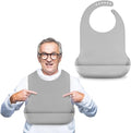 Adjustable Silicone Adult Bib, Washable Bib by TaoTazon