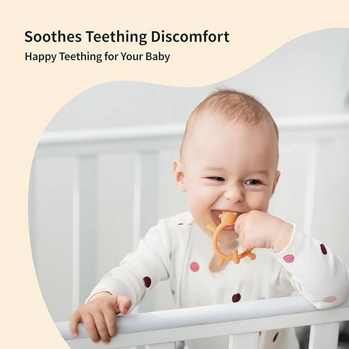 Pigeon Silicone Baby Teether – Multi-Textured Teething Relief Toys, Lightweight & Easy to Grasp, 3+ Months (Green Bear, 1 Count)