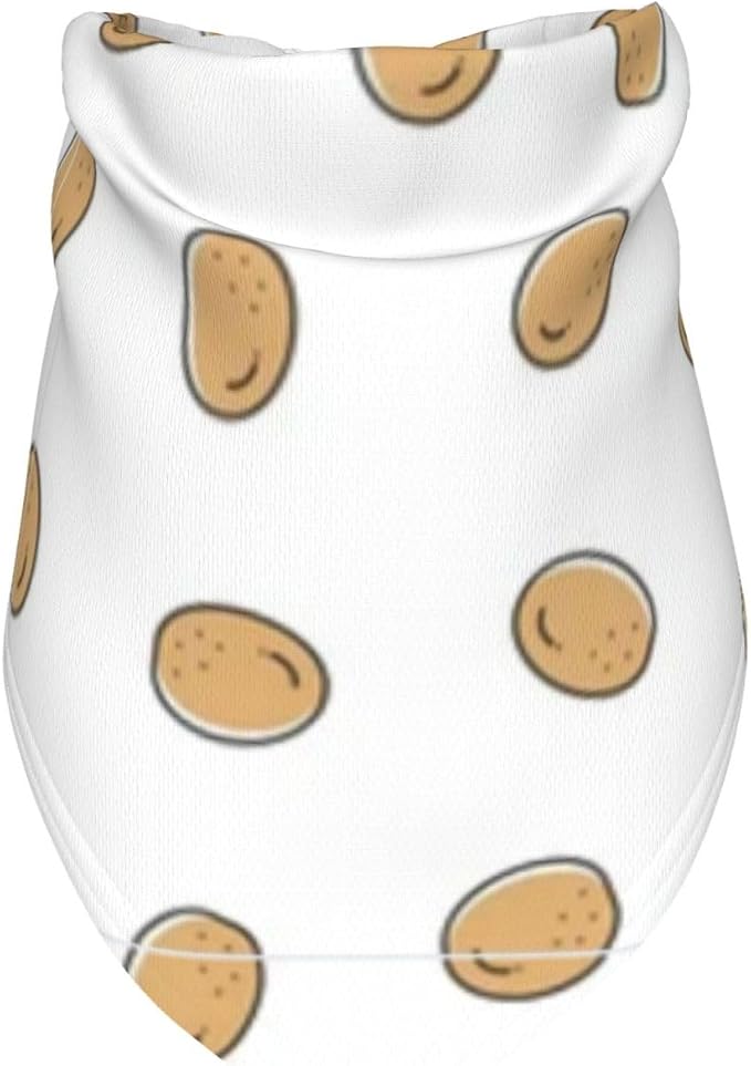 Baked Potato with Legs Dog Bandana, Funny Washable Triangle Bibs Scarf - Image 3