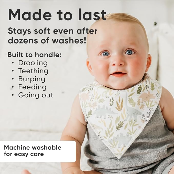 Copper Pearl Baby Bibs 4 Pack, Printed Bandana Drool Bibs - Image 4