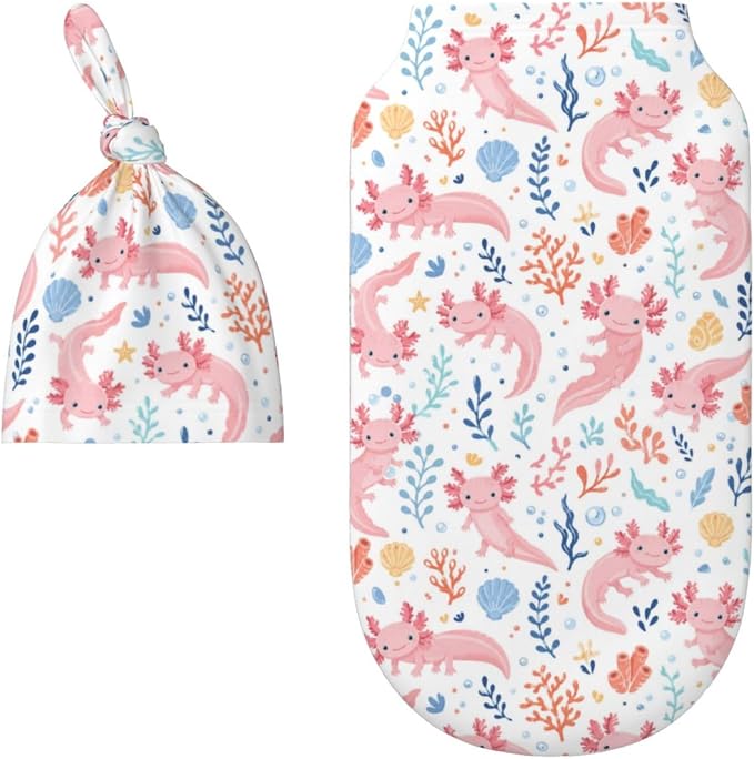 Axolotl Swaddle Blankets Soft Receiving Blanket Baby Swaddle Wrap - Image 8