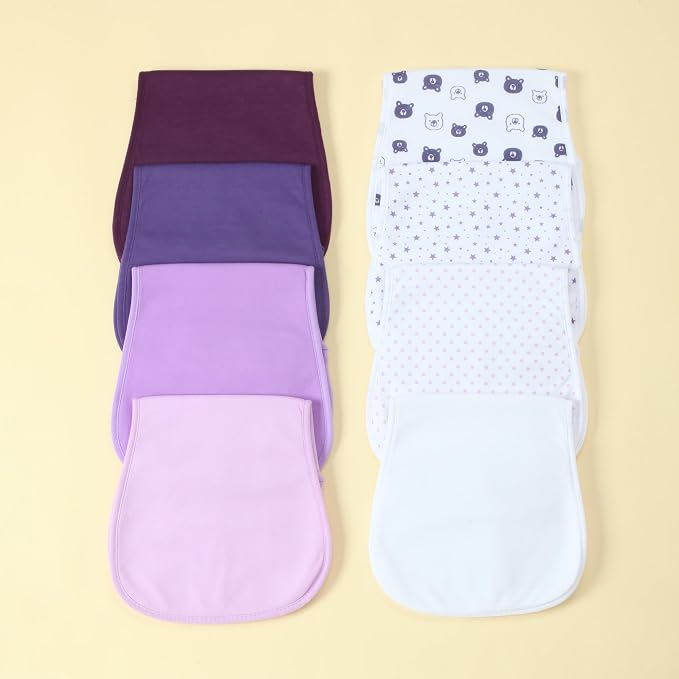 Baby Burp Cloths 8-Pack, Waterproof Burping Cloths, 4-Layer Super Absorbent & - Image 8