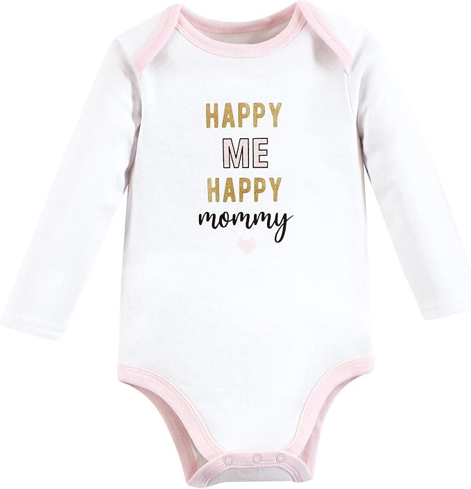 Hudson Baby Baby Girls' Cotton Long-sleeve Bodysuits 3-pack - Image 5