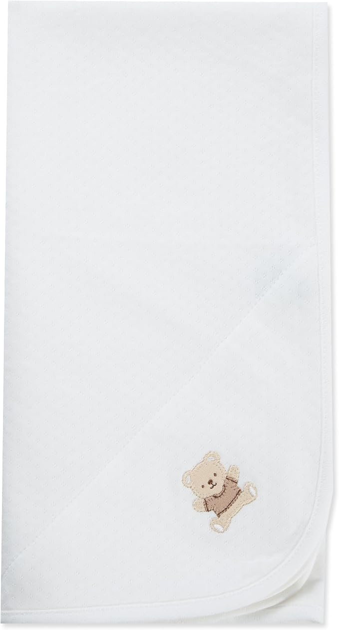 Little Me Blankets for Baby Boys' Swaddling Receiving Blanket, Gentle Bear by LittleMeChildrensApparel