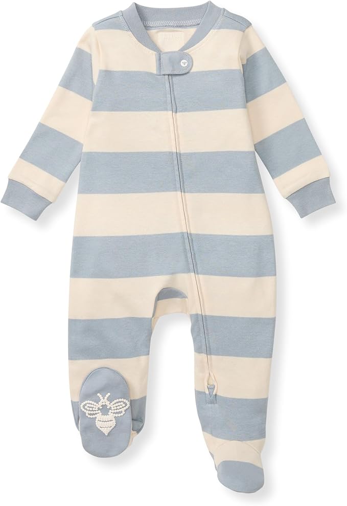 Burt's Bees Baby Boys' Organic Cotton, Sleep and Play Footed Pajamas | Easy zip by BurtsBeesBaby