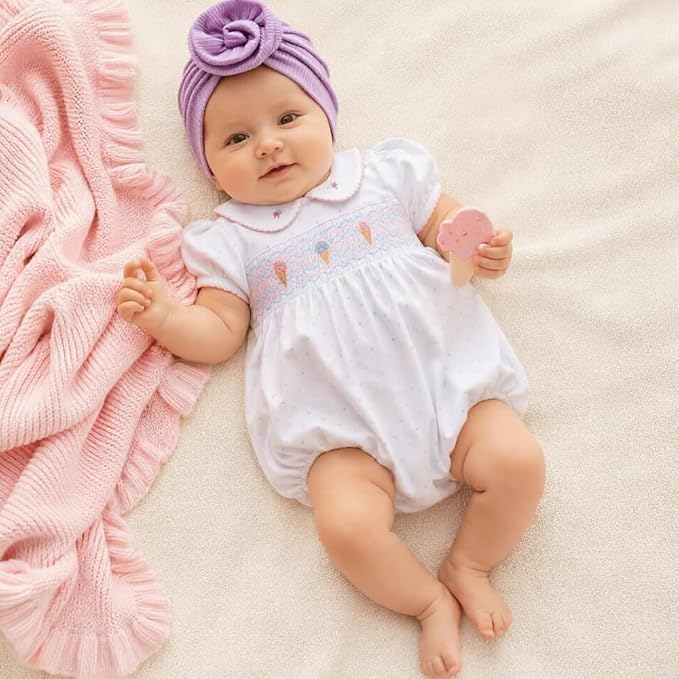 DRESHOW BQUBO 5 Pieces Newborn Baby Turban Hats Bow Baby Infant Beanie - Image 3