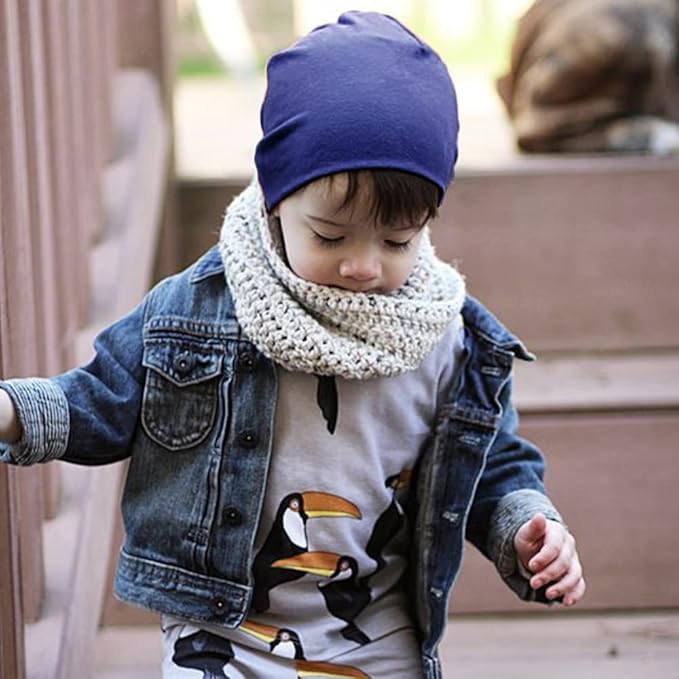 DRESHOW BQUBO 8 Pack Unisex Baby Beanie Hat Infant Toddler Kid Hats Baby Soft Cute Knit Cap Nursery Beanie