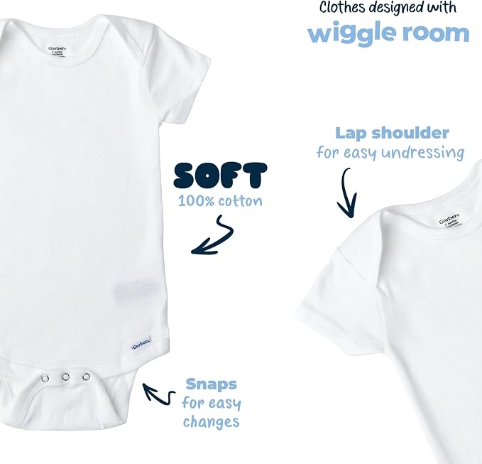 Gerber Baby Boys & Girls 8-Pack Short Sleeve Onesies Bodysuits - Image 5