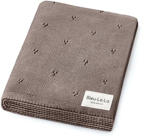 100% Luxury Organic Cotton Pointelle Knit Baby Blanket – Refined Lightweight by BleuLaLa