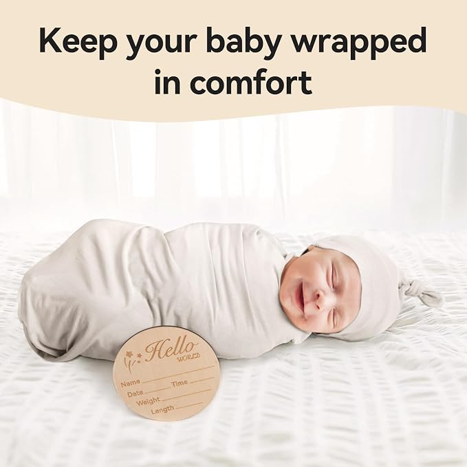 BubblePanda Rayon Made from Bamboo Newborn Swaddle Blankets 47"x47" 2-Packs | - Image 4