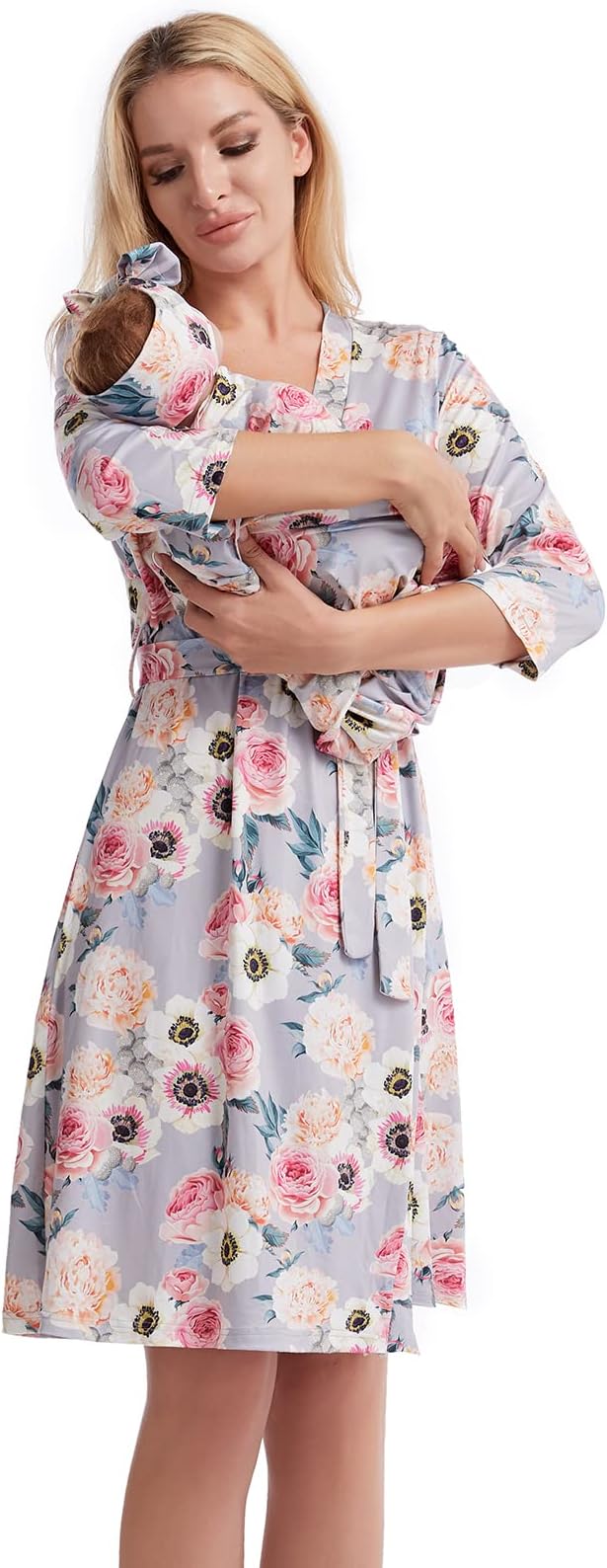 Galabloomer Maternity Robe and Receiving Blanket, Matching Mommy Labor Robe | by Galabloomer