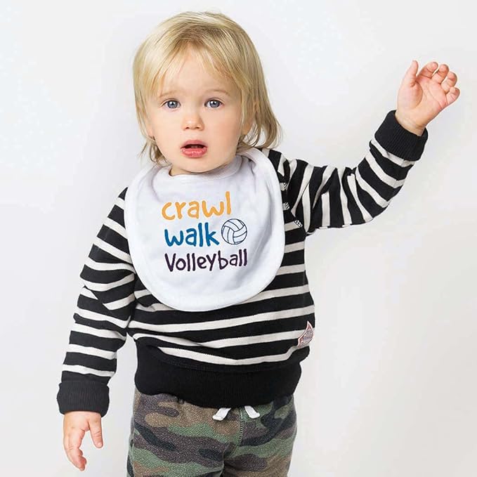 ChalkTalkSPORTS Volleyball Baby & Infant Bibs | Soft Microfiber Volleyball Baby Bibs