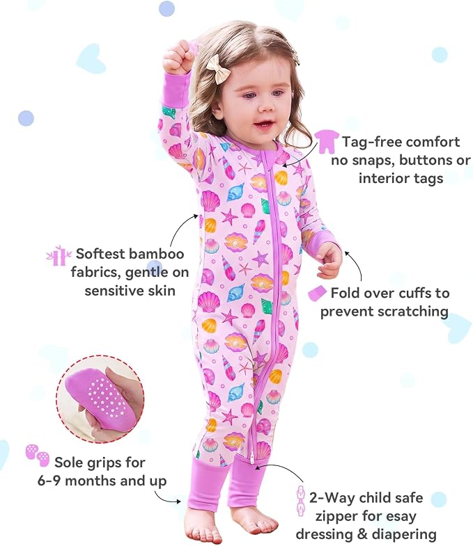 babee Reshinee Viscose derived from bamboo Baby Pajamas Convertible Footie - Image 2
