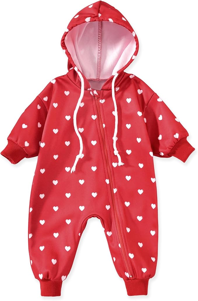 Unutiylo Unisex Baby Boys Girls Long Sleeve Infant Baby Zipper Hooded Jumpsuits by Unutiylo