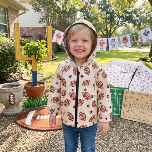 Toddler Baby Boy Footabll Outfit Hooded Zip Up Jacket Fall Outwear - Image 4