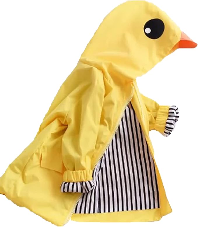 Toddler Baby Boy Girl Duck Rain Jacket Cute Cartoon Yellow Raincoat Hoodie Kids by Admireme