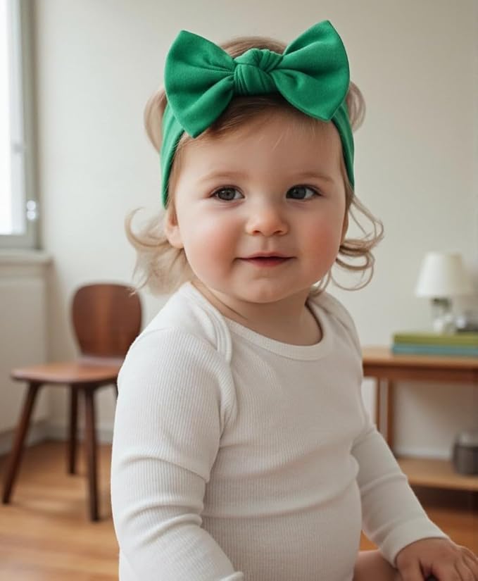 Baby Girl Headbands-Infant, Toddler Cotton Handmade Hairbands - Image 5