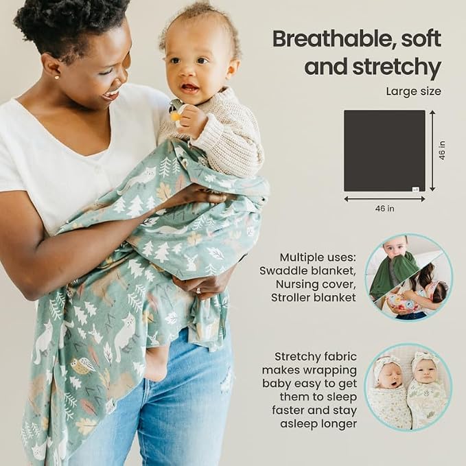 Copper Pearl Swaddle Blankets for Newborns | Soft Stretchy Receiving Blankets - Image 3