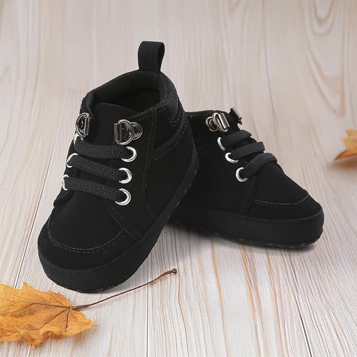 Meckior Toddler Baby Boys Girls High Tops Ankle Sneakers Soft Anti-Slip Sole PU - Image 2