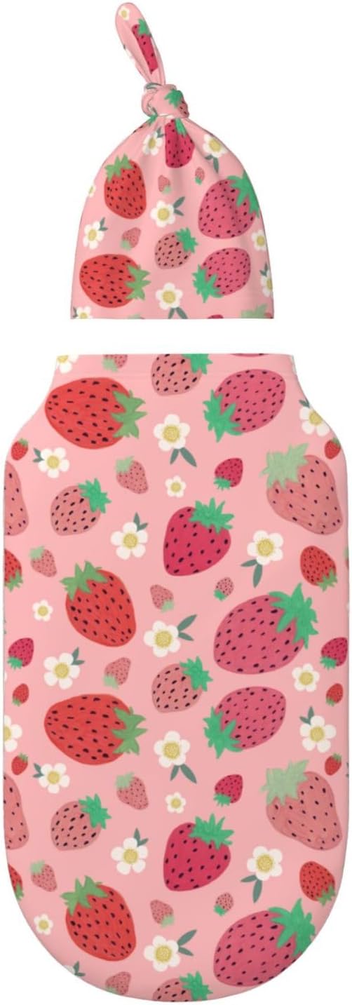Strawberry Swaddle Blankets Soft Receiving Blanket Baby Swaddle Wrap - Image 2