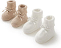 Baby Booties 100% Cotton Knitted Newborn First Cozy Warm Crib Shoes by Rebolly
