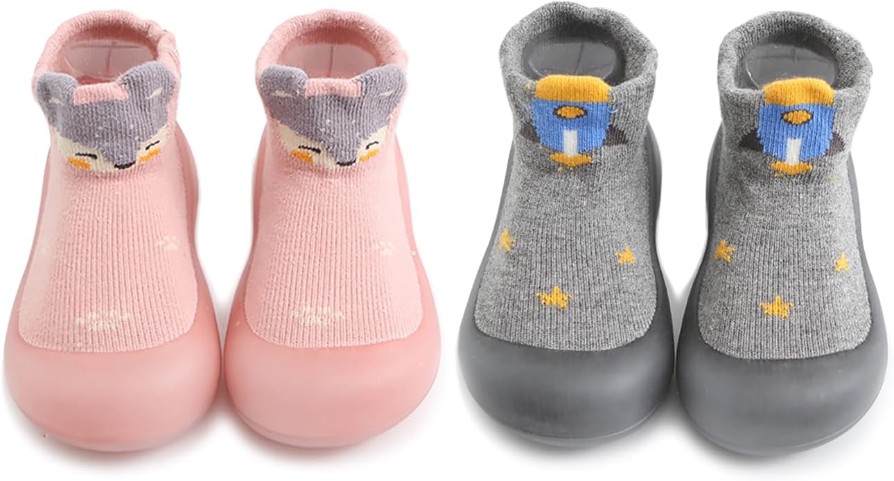 Baby Non Slip Socks Shoes Toddler Girls Boys First Walking Shoes Infant Indoor by HOVELL