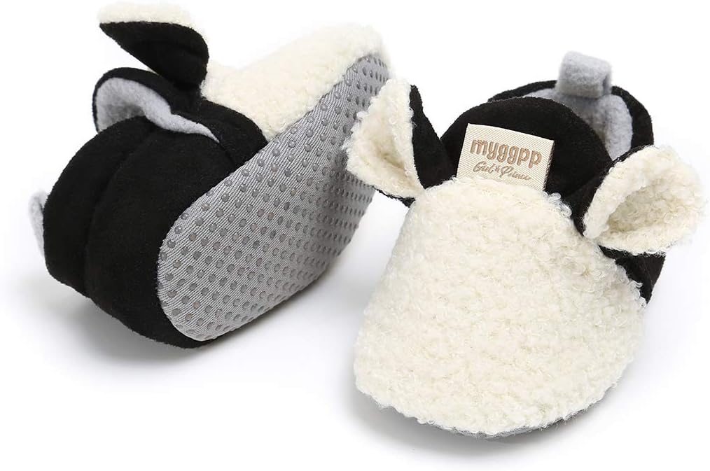 Ohwawadi Infant Baby Boys Girls Slippers Cozy Fleece Booties Soft Bottom Warm - Image 4