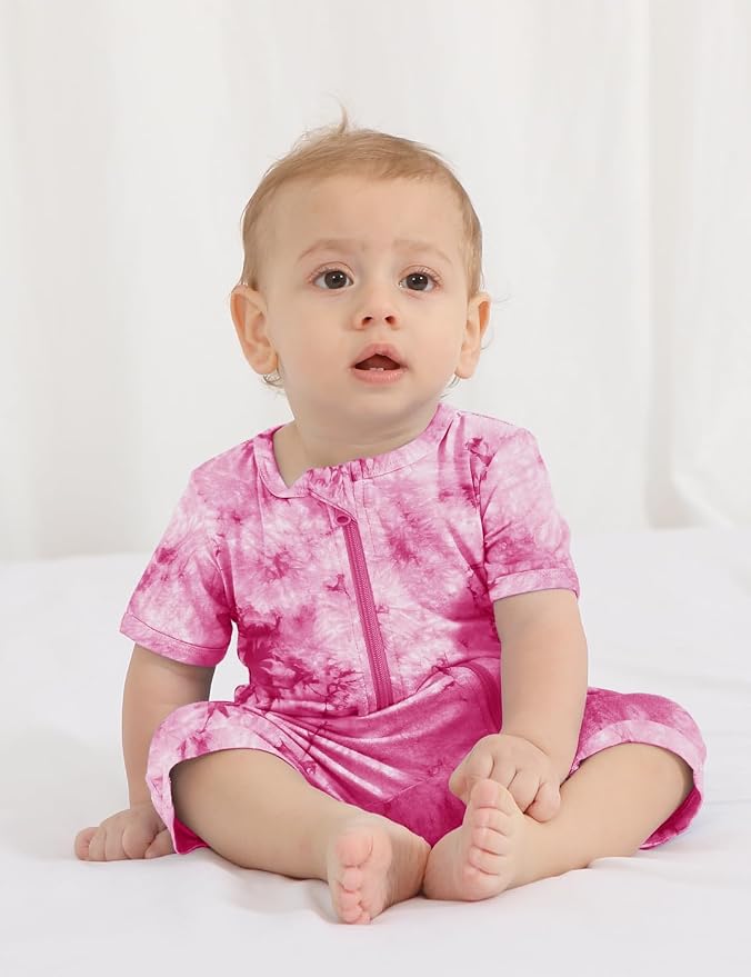 Jimonda Baby Bamboo Viscose Tie Dye Rompers Girl/Boys 3pc Pjs | Premium Soft - Image 5