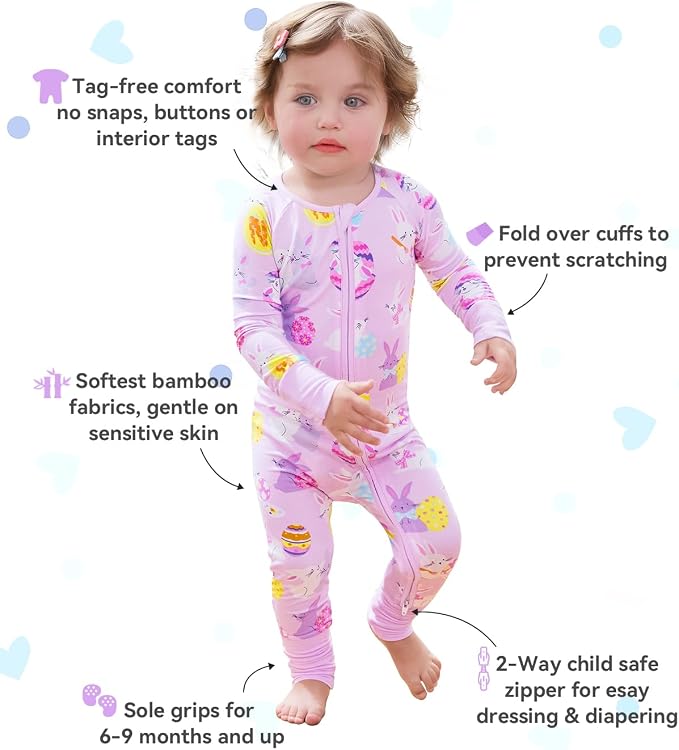 babee Reshinee Viscose Derived from Bamboo Baby Footie Pajamas Convertible - Image 2