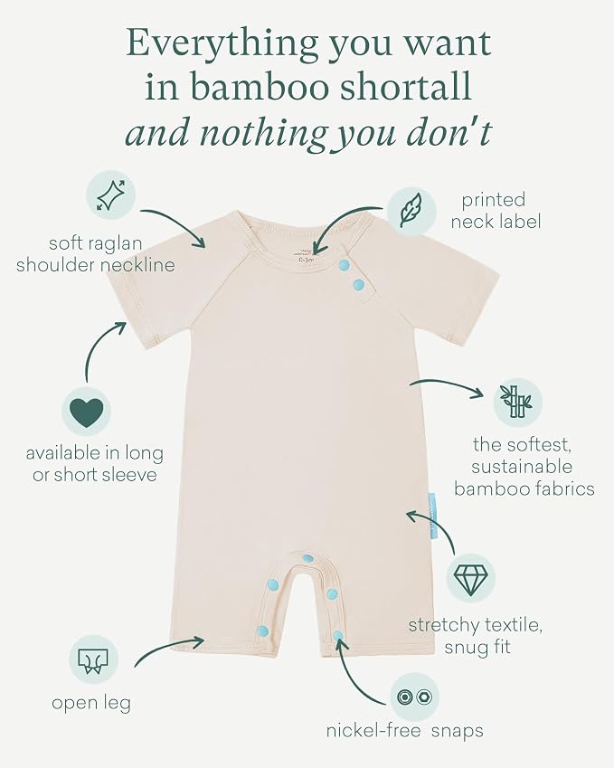 PurComfy SuperSoft Bamboo Viscose Baby Romper, Short Sleeve | One-piece Summer - Image 2